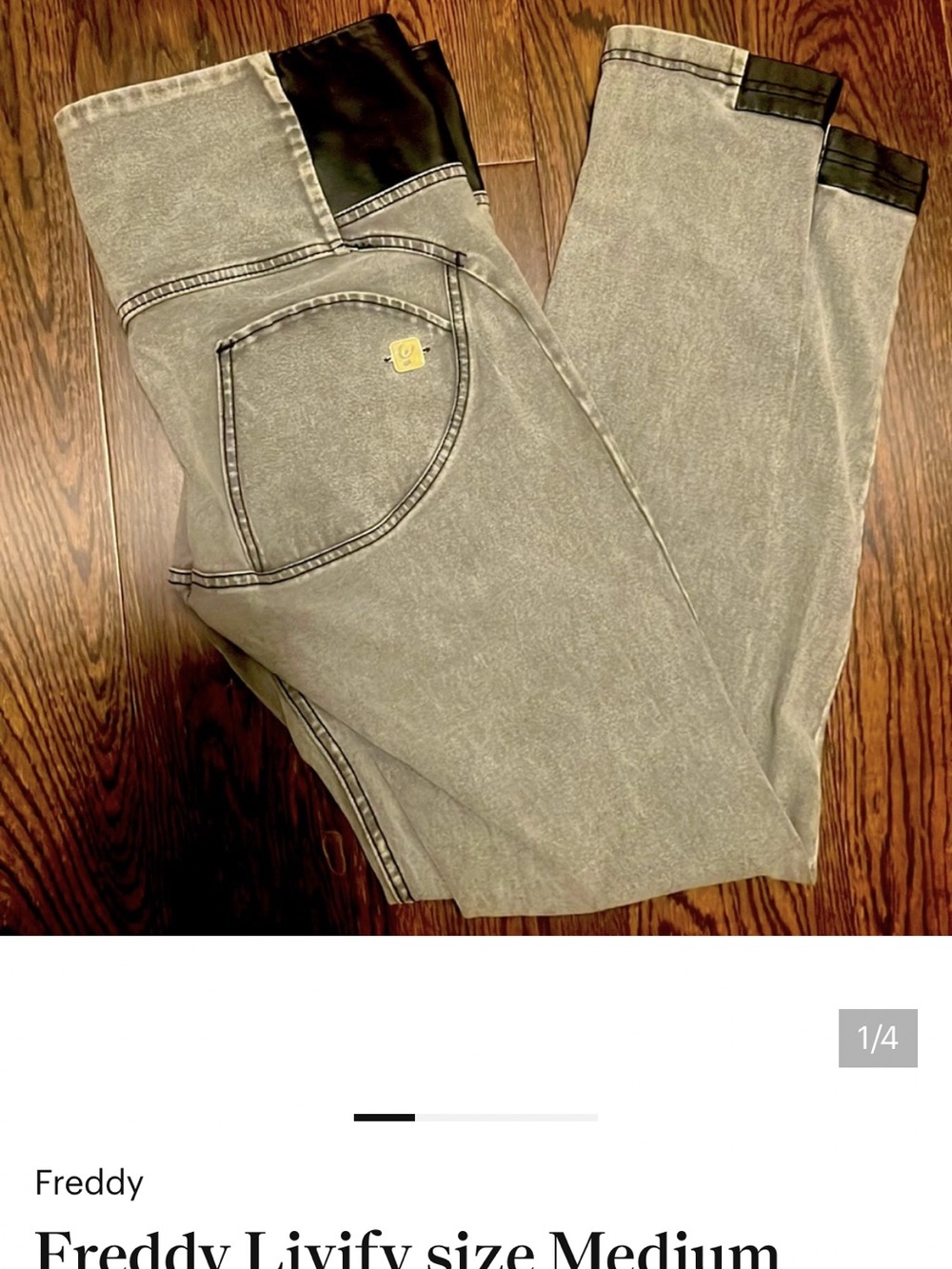 Freddy Skinny Jeans in Washed Gray with Black Trim